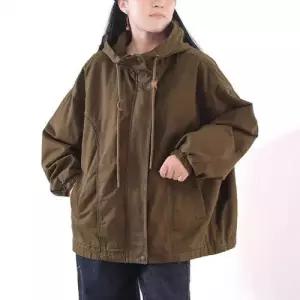 볼사스 여친 가을 야구 트렌치 점퍼 슬림 후드 잠바 코트 코튼 ADOR3