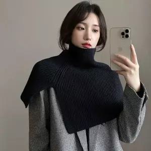 [하프클럽/]데일리 니트 숄 망토 목도리 간절기 보온 케이프 워머