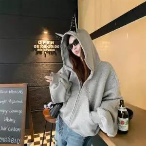 볼사스 여자 가을 잠바 코트 점퍼 긴팔 후드 야구 ADOR3