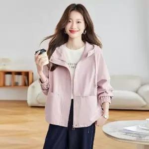 볼사스 여자 가을 캐주얼 야구 코트 솔리드 후드 잠바 슬림핏 점퍼 ADOR3