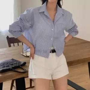 여자 데일리 루즈핏 스트라이프 셔츠_25382808_588872