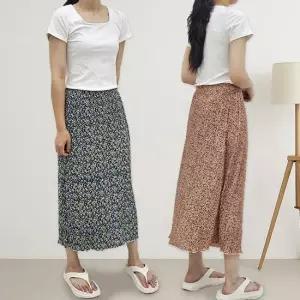 플라워 플리츠 냉감 스커트 6color