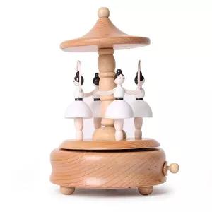 감성소품 원목 우드 오르골 발레리나 태엽 나무 회전 뮤직박스 크리스마스 조카
