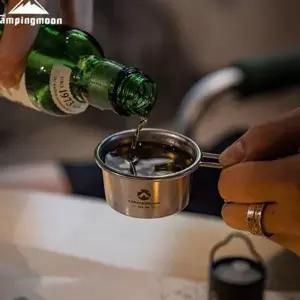 티타늄 캠핑 소주 잔 아웃도어 시에라 컵 소주 잔 휴대용