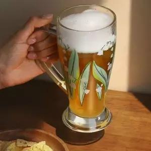 500ml 유리 맥주 잔 레트로 빈티지 유리 컵 홈카페 디자인 카페유리컵