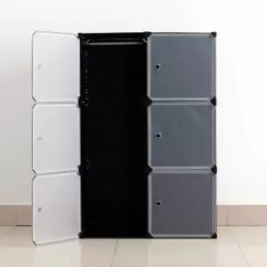 조립식 수납장 복합 diy 선반 옷장 70x105cm 4칸 비키니 행거 커버 이불장 간이 커튼 오픈형 코너