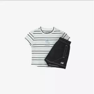 뉴발란스키즈(NB Kids)Cherry Blossom골지 스트라이프 티셔츠 샤이니 우븐