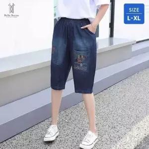 벨라도나 여성 여름 레트로 자수 데님 7부바지 청반바지 Bon-2700_25159877_634413