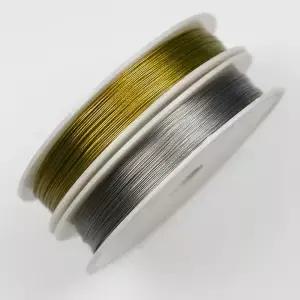 1 롤 스틸/골드 컬러 와이어 로프 0.3 0.38 0.45 0.5 0.6 0.7 0.8mm 스테인레스 코드 DIY 쥬얼리 액세서리