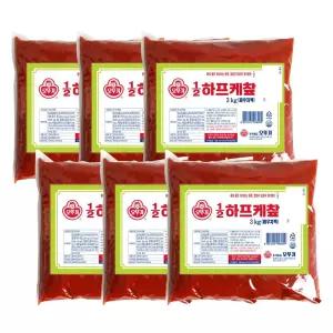 하프케찹(파우치) 3KG 6개소스 액상 케첩 토마토케찹 케찹 식당용케찹 업소용케찹 치케찹 양념