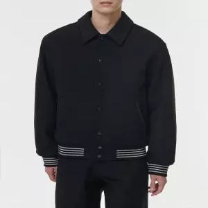 무신사 스탠다드 울 블렌드 칼라드 바시티 재킷 블랙 54303259