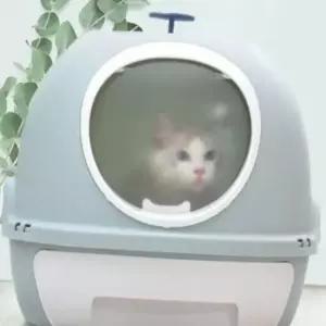 후드형 고양이화장실AT1002(그레이)