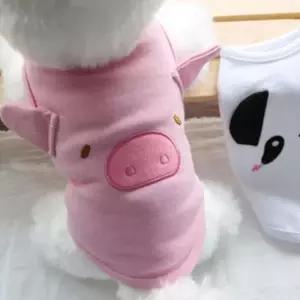 [반려패션] 1P 돼지 나시티 동물친구들 외출 간절기 핑크 강아지