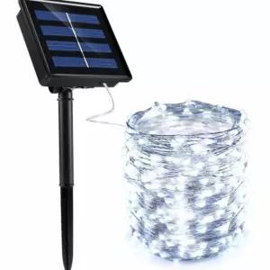 태양열 흰색 와이어 led 램프 전구 30m 300구 캠핑용LED줄조명 태양광정원등 도토로 LED LED쏠라 LED트리