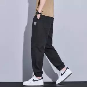 후니오 팬츠 캐주얼 봄 배기 레이서 트레이닝 남자트레이닝복바지 통기성 얇은 와이드 벨트 UNO1