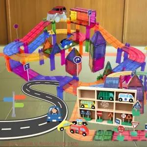 매직레이스 창의구성 놀이세트 자석 도로블럭 215p 창의성향상 지능개발
