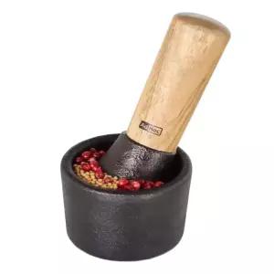 독일어 Adhoc 주철 박격포 두드리는 약 항아리 유봉 진흙 마늘 기계 향신료 분쇄기 돌