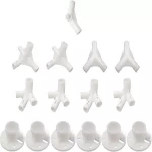 로베르겔 5pcs 화이트 캐노피 교체 예비 부품 0피트 x 20인치 야외 텐트 캠핑 가제보 차양발 코너 센터
