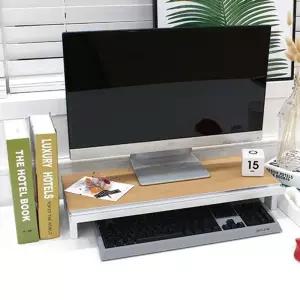 우드 모니터받침 니켈흑 L338 대형 55x25x85cm컴퓨터악세사리 소품 선반 PC 거치대 용품