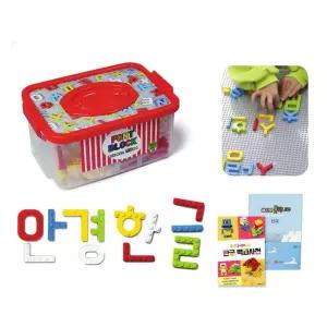 놀이로 배우는 칼라 한글162 글자블록 보드판세트 글자교구 컬러블럭 낱말