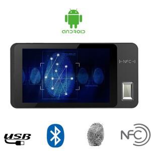 안드로이드11 7인치 지문 태블릿 NFC 카드 리더기 GPS 웹 클라우드 출석기 스캐너