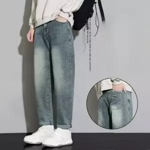 보니따스 캐주얼 가을 남성 일자 긴바지 배기 청바지 스판 9부 ADOR3