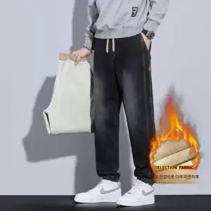 보니따스 추동 팬츠 남성용 청 배기 청바지 기모스판일자 ADOR3