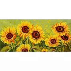 패브릭형 그림 해바라기 7송이 보석 십자수 30x70 형십자수 꽃십자수 케이엠엘리 다이아몬드페인팅 비즈 큐