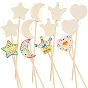 10개/팩 미완성 나무 공주 요정 지팡이 DIY 파티 용품 생일 선물 공예 활동