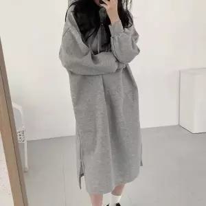 그레이 무지 후드원피스 가을 캐주얼 데일리 여성 미니원피스 루즈핏