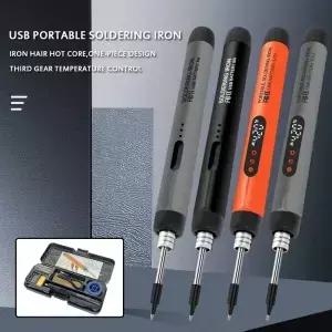 USB 납땜 다리미 미니 소형 세트 휴대용 가정용 C 타입 인터페이스 온도 조절 가능 800mAh 배터리