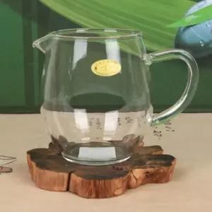 항아리형 손잡이 유리 숙우 유리컵 티팟 360ml 유리다기 다도구 유리잔 (W079A96)