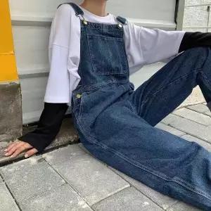 멜빵바지 가을 데님 봄 남자멜빵청바지 일자핏 스트레이트 루즈핏