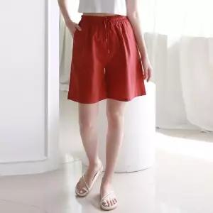 여성 여름 면 무지 5부 밴딩 반바지 PN0560S