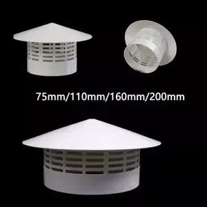 PVC 레인 캡 외벽 스토브 파이프 보호 커버 배기 후드 지붕 덕트 벤트 75200mm 벽난로