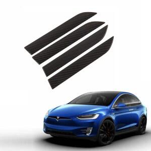 Model X 2016 2017 2018 2019 자동차 외장 액세서리 ABS 모방 탄소 섬유 보호 스티커 플라스틱용 WZXDAUTO 도어 핸들 랩 커버 4개