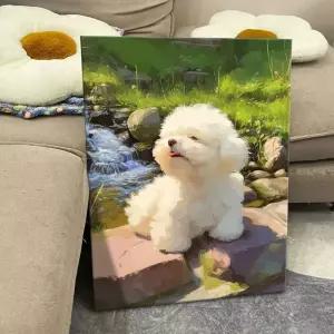 명화그리기 비숑 대형 감성 동물 강아지 그림 풍경 아름다운 일러스트 자연