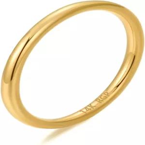 NOKMIT 여성용 1mm 14K 골드 충전 링 얇은 앙증맞은 귀여운 스태킹 엄지 핑키 밴드 논타니시 컴포트 핏