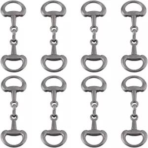 슈퍼피딩 8개의 건메탈 더블 디링 스내플 비트 버클 합금 승마 장신구 목걸이 팔찌 접이식 연결 잠금 장치