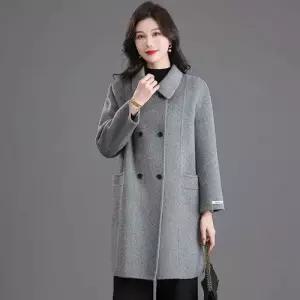 여자 모직 하프 롱 추동 봄 더블 양털 카디건 데일룩 가디건 코트 DAOL3