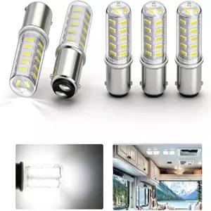 12V BA15D 1076 1142 1176 1004 1130 1075 LED RV 캠핑카 내부 전구 5PCS 트레일러 보트 모터홈 조명용