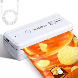 WOSERLD 미니 백 씰러 및 커터 자석 1300mAh 충전식 칩 기계 휴대용 히트 주방 식품 포장 비닐 리셀러