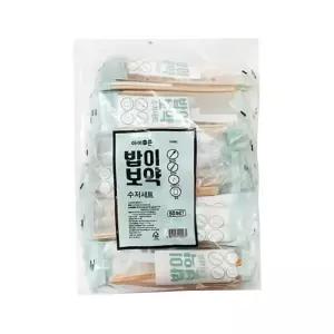 아이존 밥이보약 100개 세트 일회용 수저 냅킨 배달 캠핑 대나무젓가락 개별포장 2439832 J