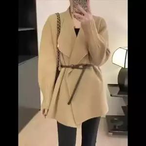 여자 롱 하프 검정 니트 가을 러블리 가디건 터틀넥 카디건 벨트 긴팔 스웨터 상의 다올3