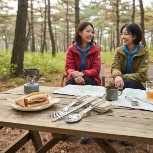 [하프클럽/]하이캠핑 휴대용 커틀러리 캠핑수저 포크 세트 304스텐