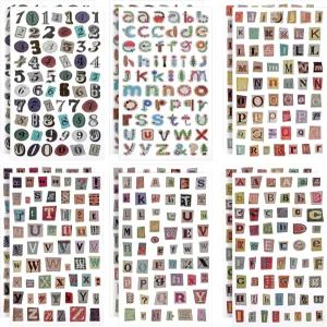 타이섬 2068Pcs 매거진 레터 스티커 스크랩북 용품용 알파벳 번호 사진 앨범 물병 선물 상자 DIY 공예 정크