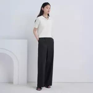 [백화점 정품] 빈폴 25SS [B. my] 나일론 혼방 밴딩 와이드 팬츠 - 블랙 BF5421N015