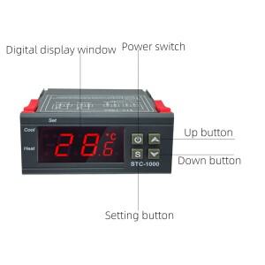 STC-1000 STC 1000 인큐베이터 온도 컨트롤러 조절기 릴레이 가열 냉각 12V 24V 220V 용 LED 디지털