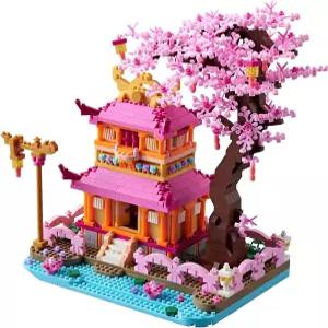루항 벚꽃나무 집 마이크로 빌딩 블록 세트 플라워 파빌리온 1810pcs 여성용 정교한 건축 모델 키트 (성인