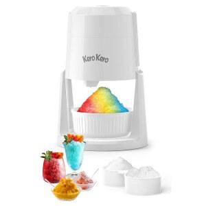 전문 빙수 기계: 가정용 RX03 전기 스노우 콘 메이커 및 ICEE 기계 60W 전원 120V 범용 전압 푹신한 얼음 콘 슬러시 냉동 간식 만들기-화이트